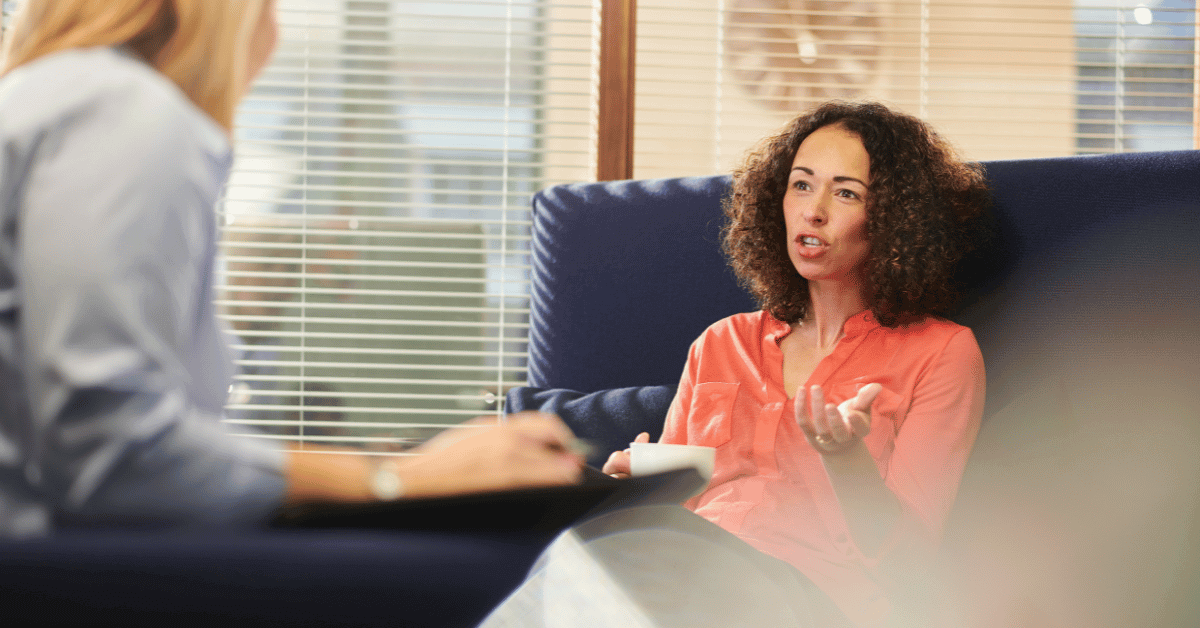 woman talking with a therapist